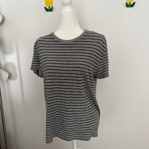 J. Crew Gray and Black Striped Short Sleeve Tee
